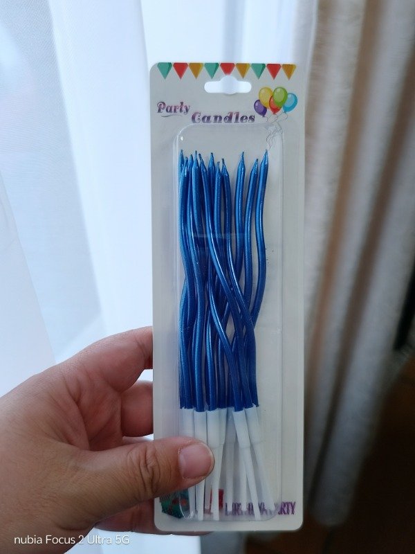 Producto - Vela ondulada AZUL x12