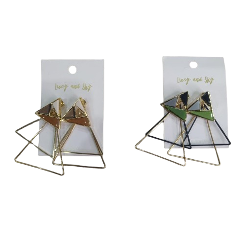 Producto - Aro Colgante Acrilico Y Triangulo Metal 21658