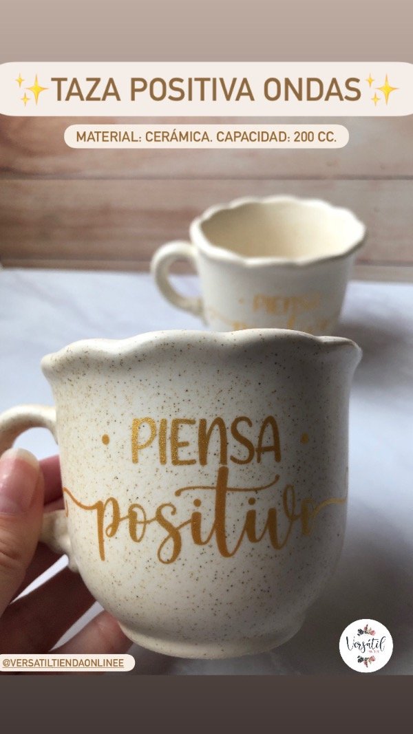 Producto - Tazas positiva x2 Piensa positivo!