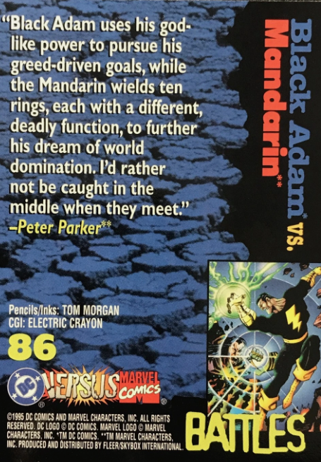 Producto - 1995 Fleer DC vs. Marvel Comics #86 - Black Adam / Mandarin BTL - 1