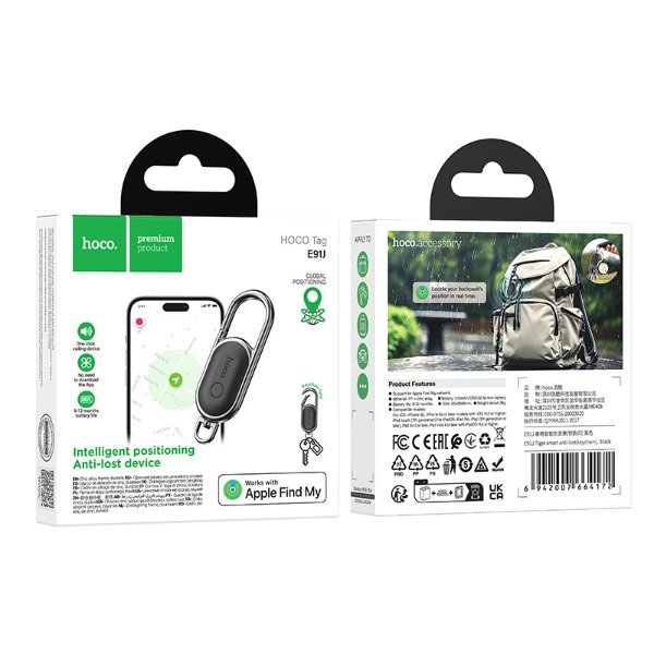 Producto - HOCO - E91J Localizador llavero meral (Apple) - 0