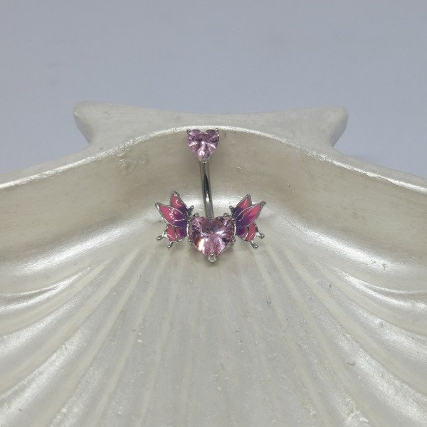 Producto - Piercing Ombligo Alas rosa