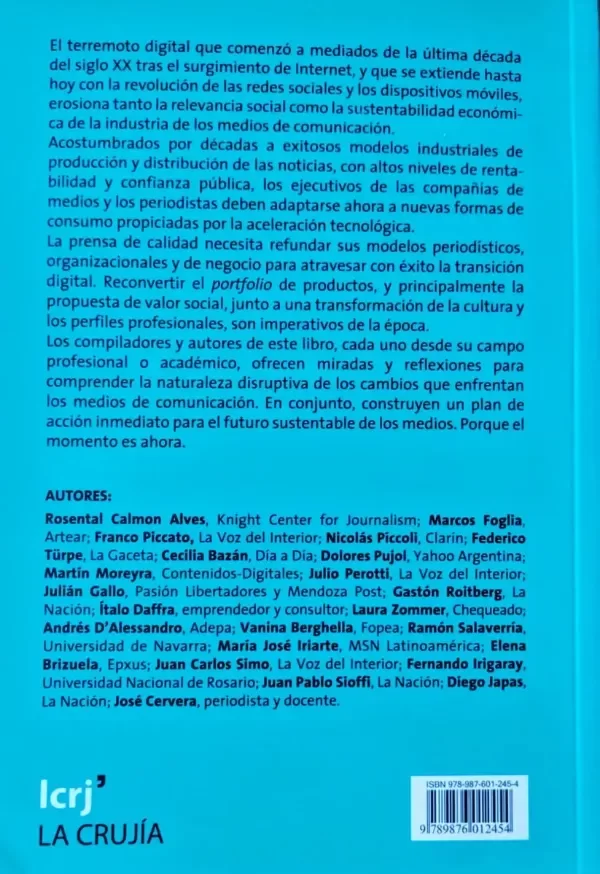 Producto - PERIODISMO DISRUPTIVO - GASTÓN ROITBERG Y FRANCO PICCATO (COMPS.) - LA CRUJÍA - 1