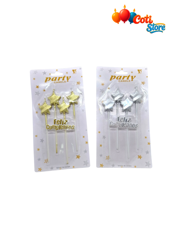 Producto - Vela de cumpleaños forma corazon y estrella