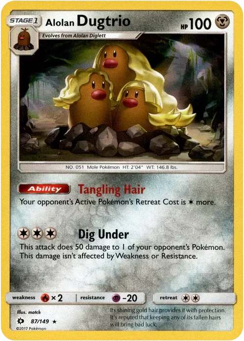 Producto - Alolan Dugtrio - 87/149 - Sun and Moon - Holo