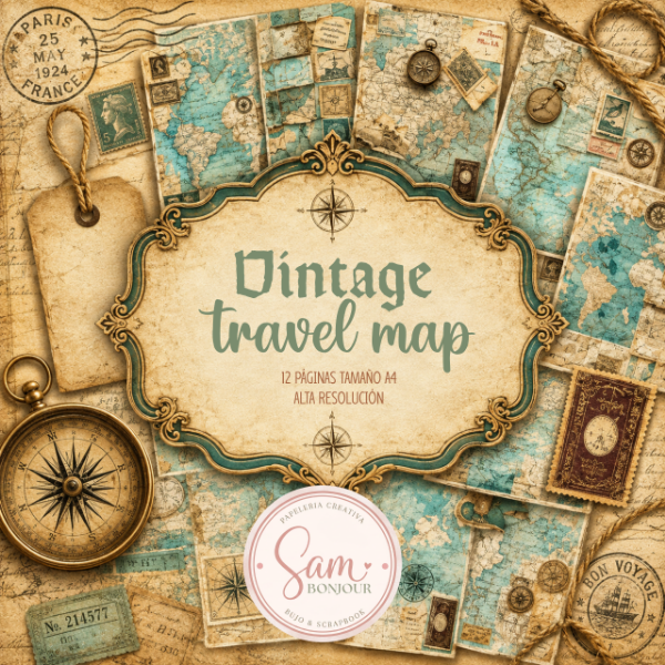 Producto - Archivo Digital: Papeles Vintage Travel Maps