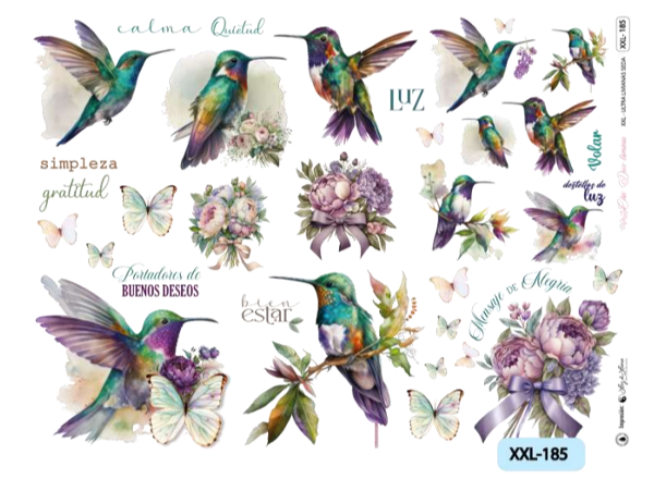 Producto - Lámina de seda XXL 185 - COLIBRÍ