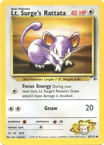Producto - Lt. Surge's Rattata (82/132) [Gym Heroes Unlimited]