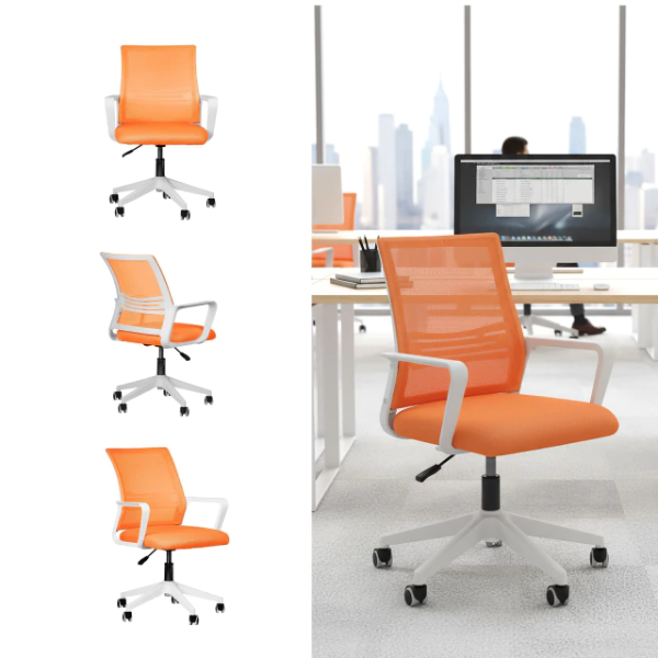 Producto - SILLA OFICINA BLANCA - NARANJA