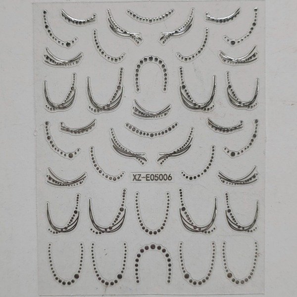 Producto - Sticker 816 Francesita dorada y plateada - 0