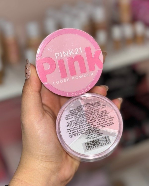 Producto - Trío polvo traslúcido Pink 21 - rosa lila y blanco - 1