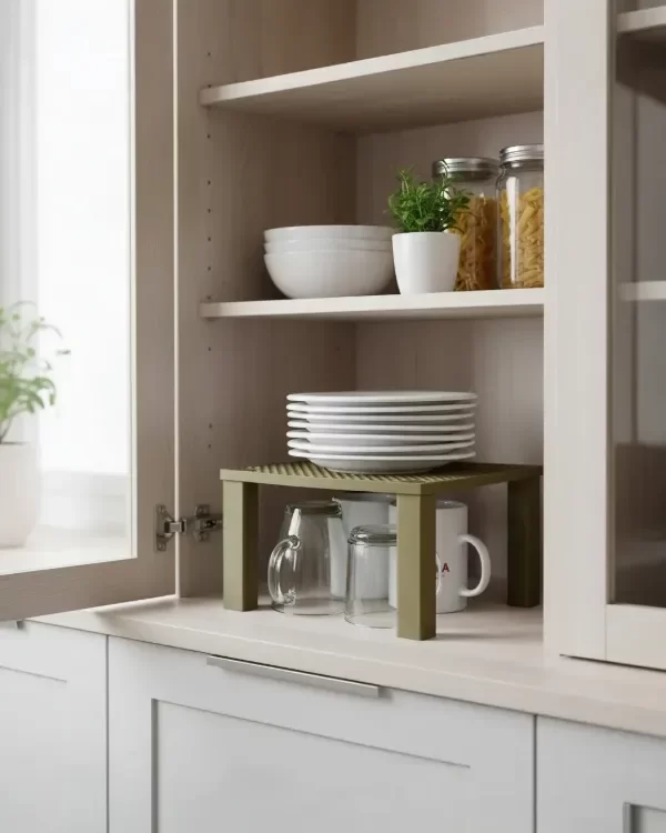 Producto - Organizador de Cocina Doble Nivel / Estante para Platos y Tazas