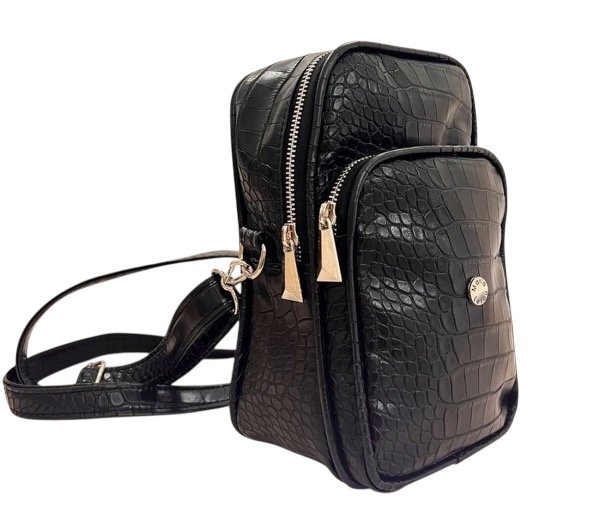Producto - Bandolera doble compartimento crocco brillosa