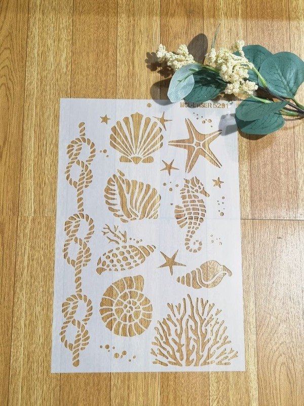 Producto - St 5291 de 20x30 cm Stencil Formas Marinas