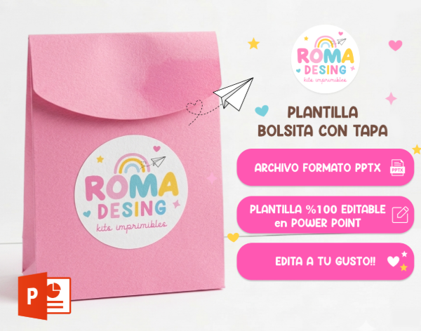 Producto - PLANTILLA BOLSA CON TAPA editable power point