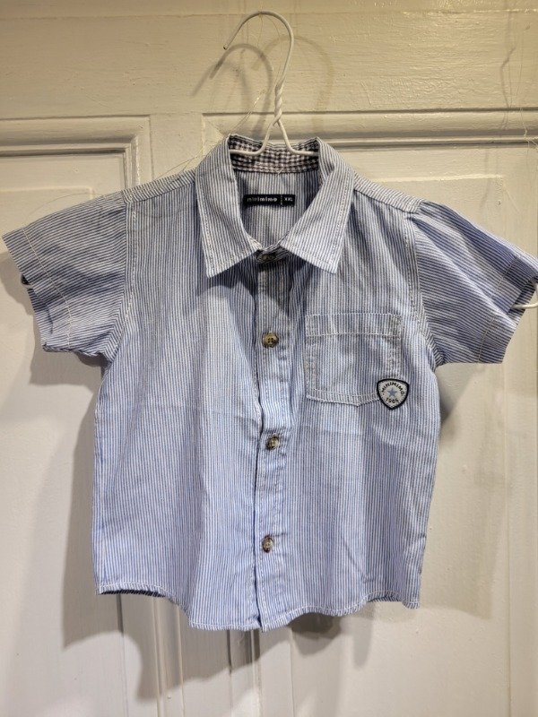 Producto - Camisa MIMO rayada celeste y blanco Talle 2 años - PRECIO: 8X