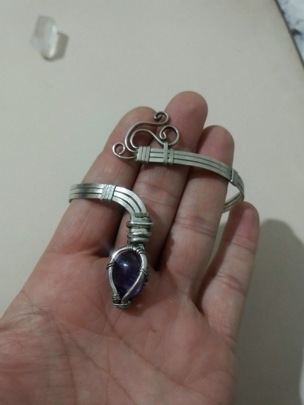 Producto - Pulsera/Brazalete de Amatista en alpaca n