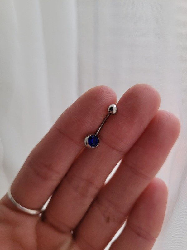 Producto - Piercing ombligo strass Azul chico AQ