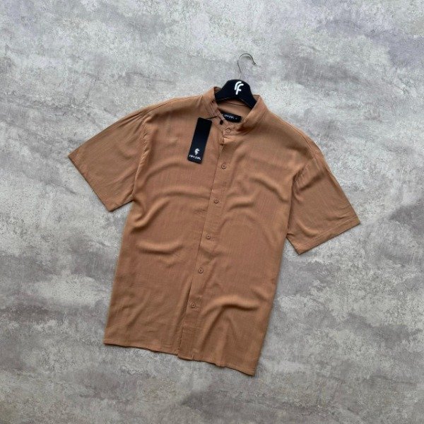 Producto - CAMISA LINO CUELLO MAO - MARRON