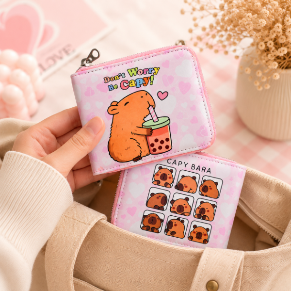 Producto - Billetera Capibara Kawaii Bubble Tea