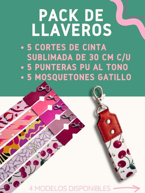 Producto - PACK PARA LLAVEROS - PINK CHERRY