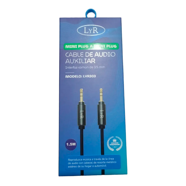 Producto - Cable auxiliar  LyR  LYR303 3.5 mini plug a mini plug - 1
