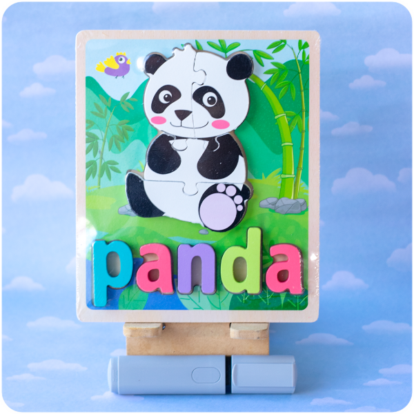 Producto - Rompecabezs Encastrable de Madera 3D con Letras - Panda