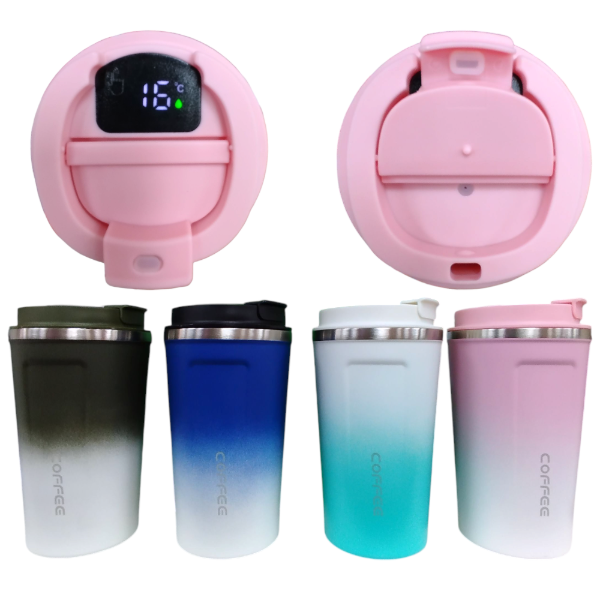 Producto - Vaso Térmico Acero Inoxidable 500ML Con Temperatura Táctil Doble Color 016B15