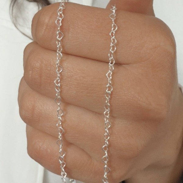 Producto - Cadena Corazones Laminada Plata 925