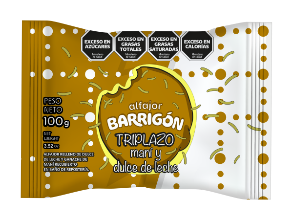 Producto - Barrigon Alfajor Triplazo Dulce De Leche y Maní x 6 unidades