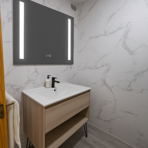 Producto - Espejo Led K306 con Reloj  80x60cm