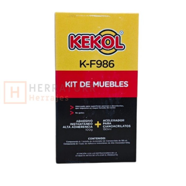 Producto - Kit Muebles Adhesivo Instantáneo + Acelerador K-f986 Kekol - OF986100KIT