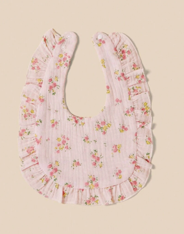 Producto - Baberos para Niñas Muselina Rosa Flores
