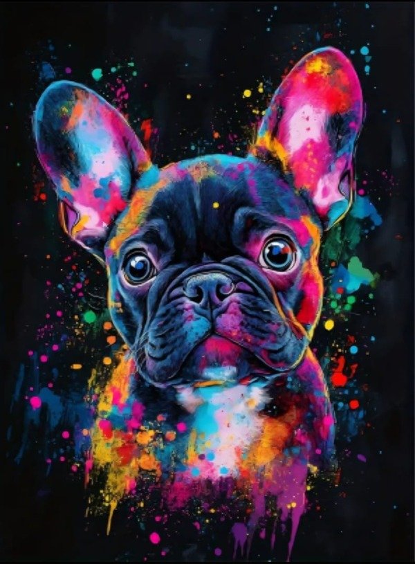 Producto - DIAMOND PAINTING 30X40 BULL DOG COLORES