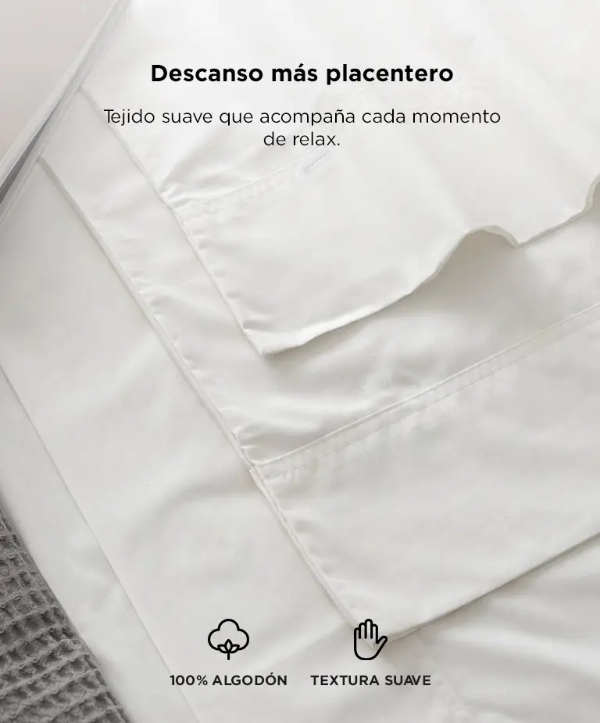 Producto - Juego de sábanas Queen Size -2 Plazas -200 Hilos -100 Algodón -Rieti By Gadnic - 2