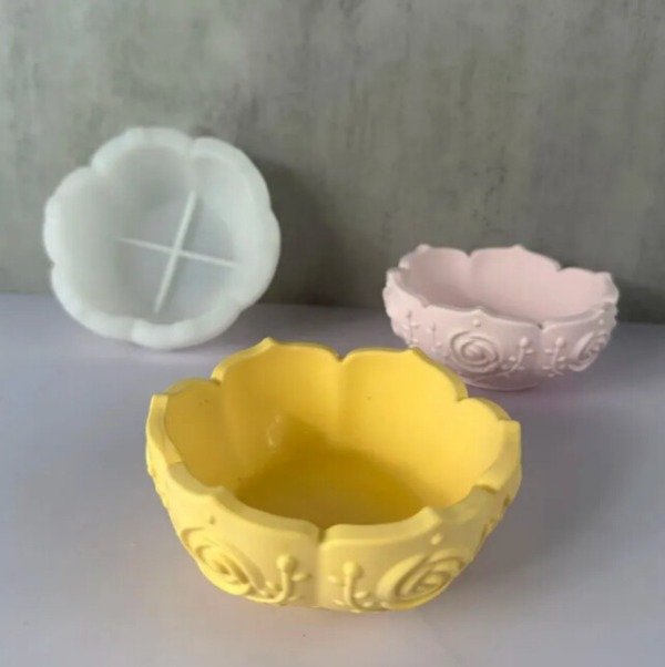 Producto - Molde cuenco redondo labrado con flores