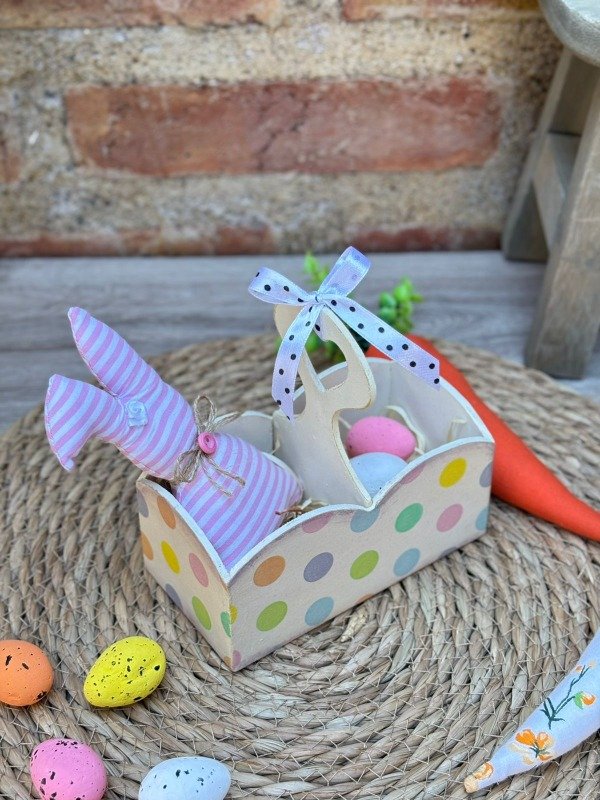 Producto - Mini canasta con conejito de tela