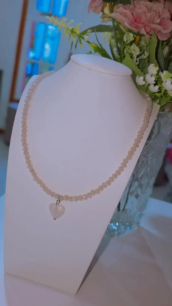 Producto - Collar cuarzo rosa y cristal AQ