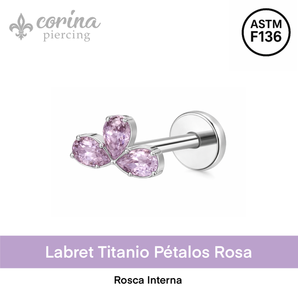 Producto - Labret Titanio Pétalos Rosa