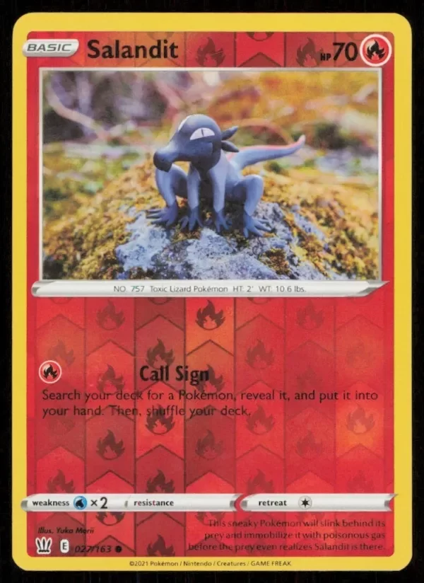 Producto - Salandit #027/163 Reverse Holo 2021 Pokemon Battle Styles LP
