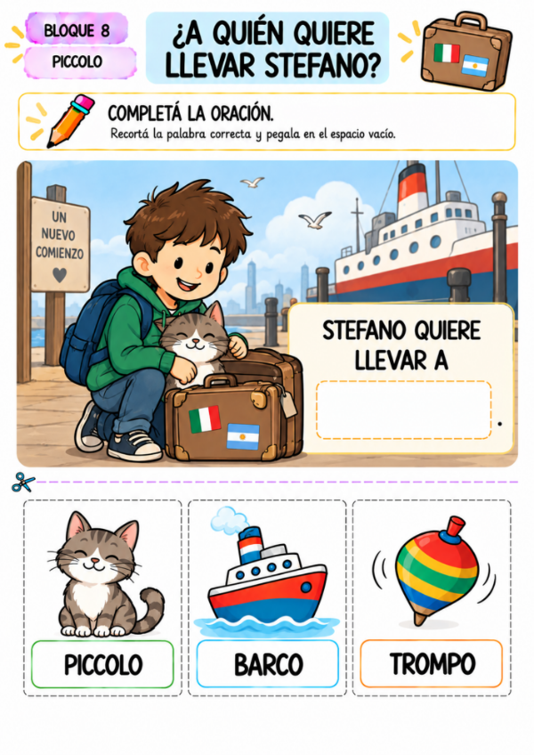 Producto - LEO, UNO Y ESCRIBO: Cuadernillo de Alfabetización Inicial y Recortables - 18
