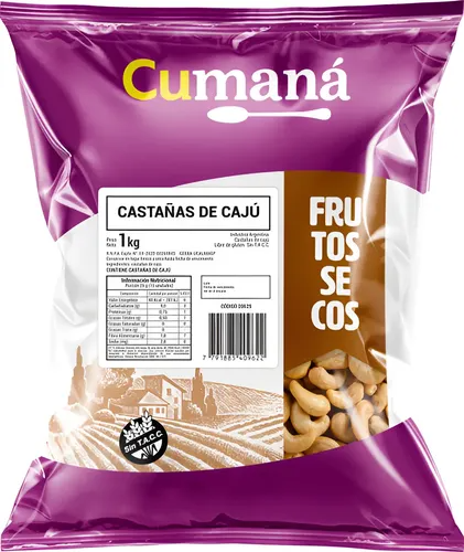 Producto - Castañas De Caju CRUDAS ENTERAS K Sin Gluten Cumana 1Kg