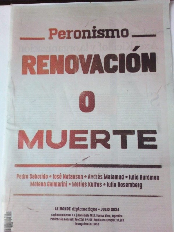 Producto - Le Monde Diplomatique #301 - Peronismo renovación o muerte - Julio 2024