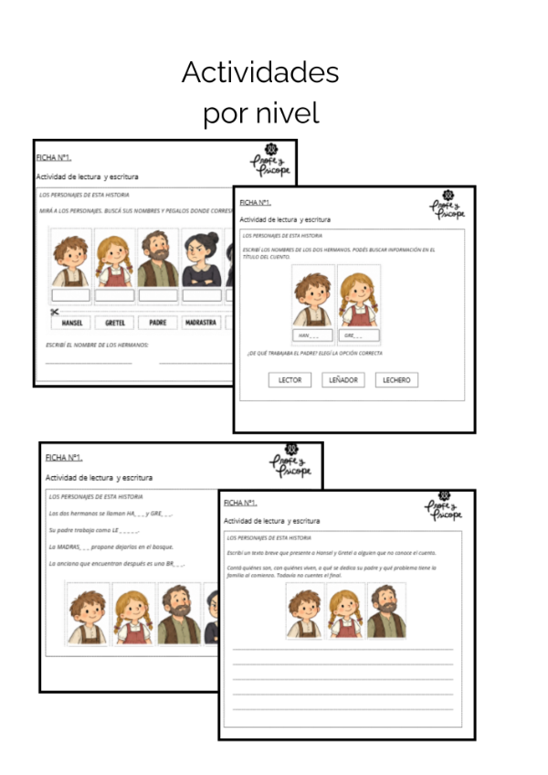 Producto - Hansel y Gretel Fichas de Alfabetización - 1