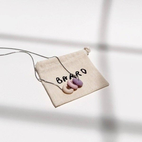 Producto - COLLAR ARGOLLAS NUDE, ROSA Y LILA