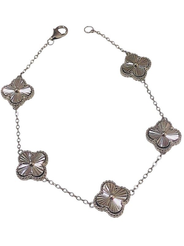 Producto - Pulsera Plata 925 Trebol Facetada