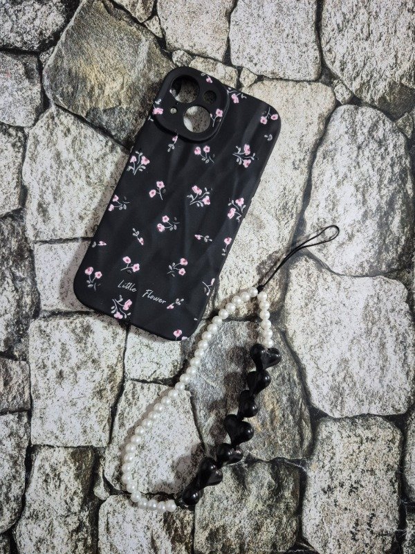 Producto - Funda tpu diseño flores Iphone 15 negra