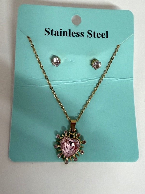 Producto - CD112 Conjunto acero dorado collar + aros