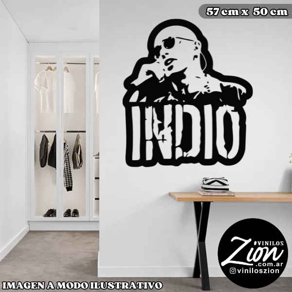 Producto - Vinilos decorativos: Indio Solari cara con microfono