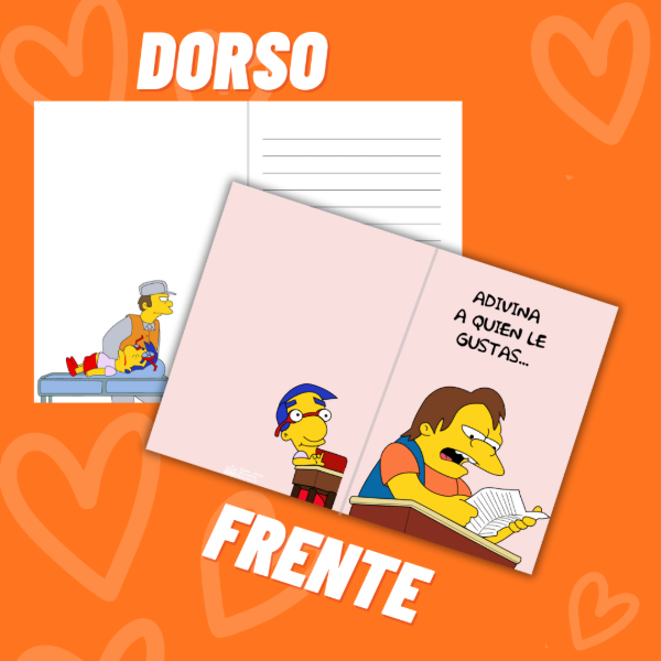 Producto - TARJETA DIPTICA - ADIVINA A QUIEN LE GUSTAS - LOS SIMPSON - DIGITAL